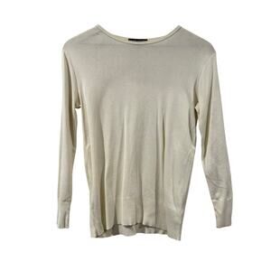Ralph Lauren Black Label Mercerized Cotton Ivory Top Medium